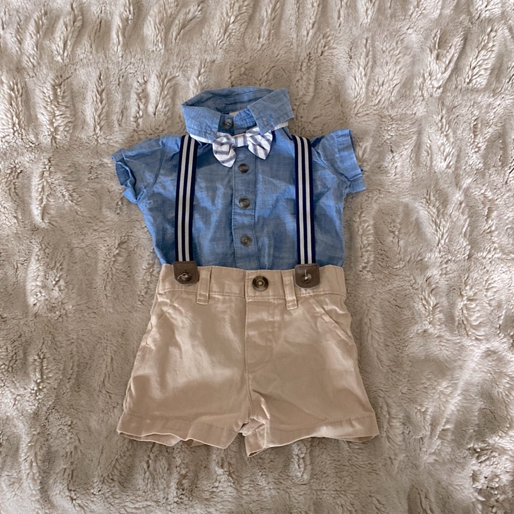 Baby Boys Bow Tie Outfit, 3-6mo